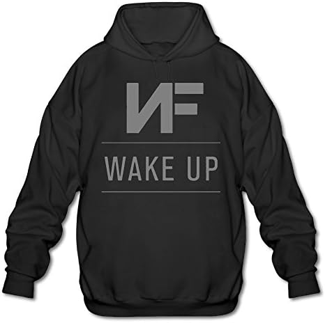 NF Wake Up Logo Hooded Sweatshirt For Men Black
