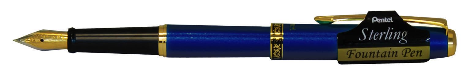 Pentel Sterling Fountain Pen Sapphire Barrel Black Ink
