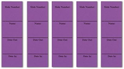 In/Out Cards for Microscope Slide Box - Purple