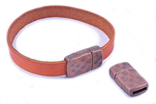 KONMAY 5 Sets 10.0x2.0mm Dotted Magnetic Clasp for Bracelet (Antique Copper)