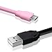 [3 Pack] Fasgear Micro USB(0.3ft) - Premium Soft Short Cables for Power Bank, Android Smartphone and More (Black,White,Pink)