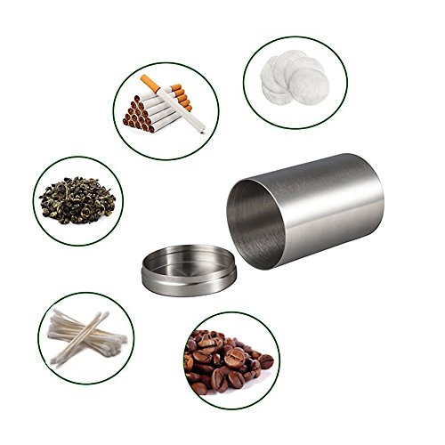 Groupcow 2.5 x 4.1 Inch High Quality Cigarette Can, High Capacity Stainless Steel Storage Tank, Cigarette Case For 100mm (Silver)