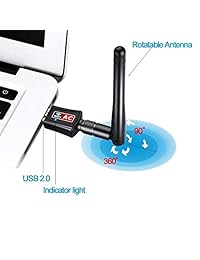 philonext WiFi Dongle 600 Mbps, ac600mbps doble correa de 2,4 g 150 Mbps 5G 433 Mbps Wireless USB WiFi adaptador para Windows XP 7 8 10, Mac OS X 10.6   10.12