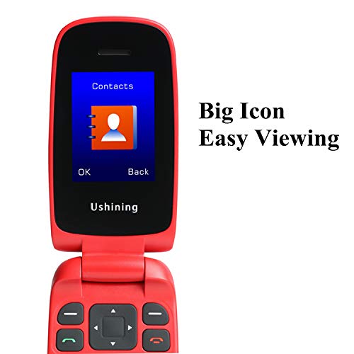 Ushining Flip Phone Unlocked 3G Big Icon T Mobile Flip Phone Easy to