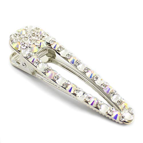 Rhinestone Hairpins Pearls Hair Clips for Women Girls Shiny Hair Barrettes Wedding Bridal Artificial Crystal Hairpins Handmade Bridesmaid Hair Accessories (3Pcs AB Crystal Hairpins) - Thumbnail 5