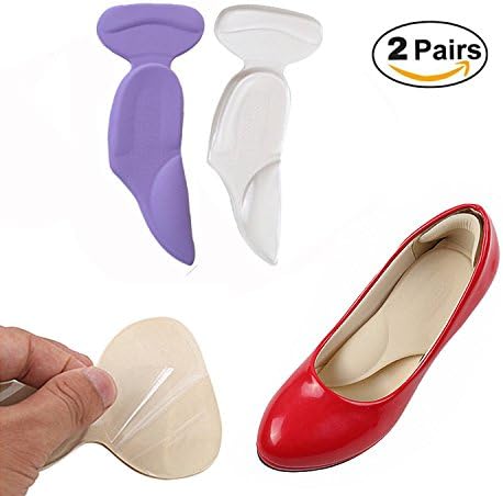 High Heel Pads - High Heel Inserts, Heel Grips, GREFAR Anti Slip Shoe Cushion, Ball of Foot Insoles, High Heel Liner, Heel Snugs for Women - Blister Prevention &amp; Improve Shoes Too Big (Purple &amp; Clear)