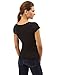 PattyBoutik Women Cross Front V Neck Ruched Mesh Blouse (Black Medium)