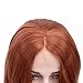 CIMITIKI Glueless Red Copper Lace Front Wigs Long Loose Wave 18Inch Orange Side Part Hair Style Synthetic full Ginger Wig Heat Resistant Fiber for Women Girls