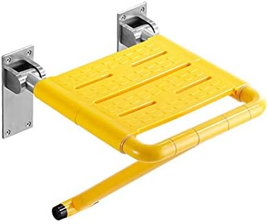 Folding Wall-Mounted Shower Seat Bath Room Bathing Stool Shower Chairfor Handicap, Disabled, Seniors & Elderly,Yellow