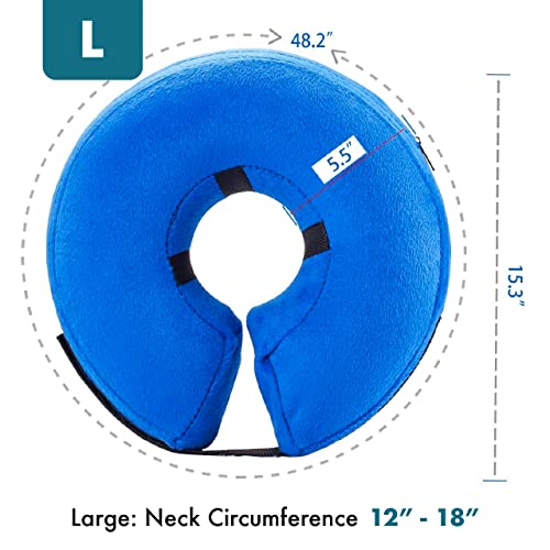 EKOMG Dog Cone After Surgery, Protective Inflatable Collar, Blow Up Dog Collar, Pet Recovery