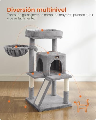 Árbol de Gatos, Torre para Gatos Grandes, Gris Claro PCT51W