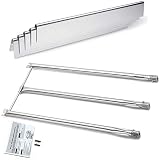 Hisencn Grill Parts Replacement for Weber Spirit 310 E310, Genesis Silver B C, Genesis Platinum B & C, Weber 900 (with Side Control Knobs), Stainless Steel Burner, Flavorizer bar