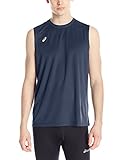ASICS Mens Circuit 8 Warm-Up Sleeveless, Navy, Large
