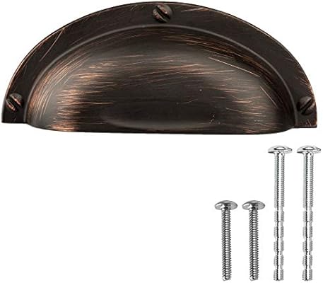 Oil Rubbed Bronze Kitchen Cabinet Pulls 3 Inch Industrial Design Bin Cup Drawer Handles 10 Pack Of Kitchen Cabinet Hardware Amazon Sg Home Improvement
