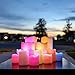 Indoor Outdoor Candles - Flameless LED Plastic Candle Set of 12, Water Resistant, Warm White and Color Changing Glow, Batteries Included