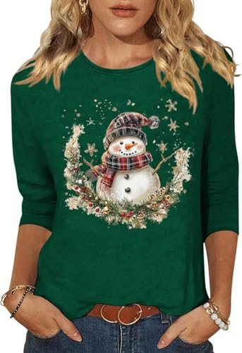 Vircreate Womens Merry Christmas T-Shirt