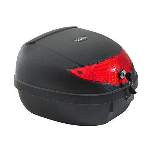 HOMCOM Detachable Scooter Motorcycle Trunk Top Case 24L Tour Luggage Box Tail Carrier Lockable Black