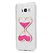 for Samsung Galaxy S8 Plus Case, Creative Love Heart Glow in The Dark Dynamic Heart Quicksand Liquid Clock Hourglass Transparent Liquid Soft Glitter TPU Case for Samsung Galaxy S8 Plus, Hot Pink