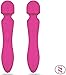 Wand Vibrator | Vibrating Dildo | Masturbator by Something Sexy, Dual Tip Motor with 3 Speed, 7 Unique Powerful Vibrating Selections Per Tip, Unique Antibacterial Silicone, USB Rechargeable Super Pink