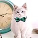 TagME Breakaway Cat Collar, Cat Safety Collar with Cute Bow Tie & Bell, Plaid Design Adjustable for Kitty 1 Pack, Teal