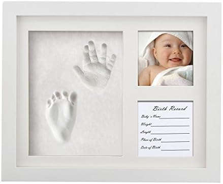 Baby Handprint and Footprint Keepsake Picture Frame by Ropellian - Preserve those Precious Memories for you &amp; your Baby