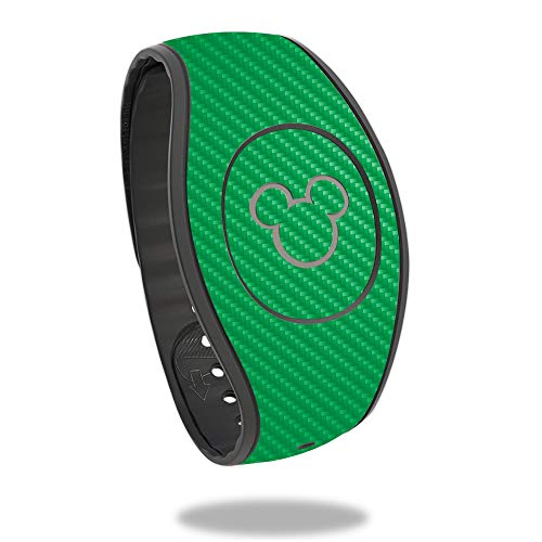 MightySkins Carbon Fiber Skin for Disney MagicBand 2 - Solid Green | Protective…