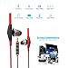 HOCO EBP03 Sport Wireless Bluetooth 4.1 In-Ear Headphone - Noise Cancelling Stereo Sound Quality Earphone&Headsets,Ergonomic Earhook Design With Volume Button Control & Microphone,Soft Earbuds (Red)