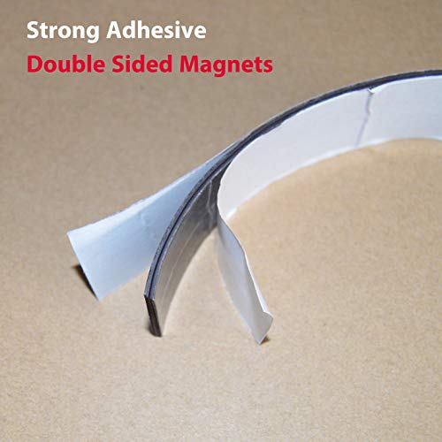LLPT Magnetic Tape 0.51 Inch x 17 Feet Double Sided Magnet Strip Roll Strong Self Adhesive for Teaching DIY Crafts and Display(MHT017)