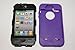 Iphone 4/4s Body Armor Defender Case Black on Purple