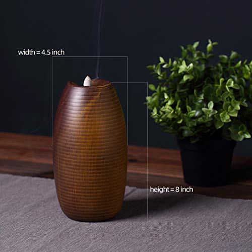 INONE Ceramic Incense Holder, Waterfall Backflow Incense Cone Burner, Free 30 pcs Incense Cone - Thumbnail 5