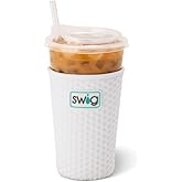 Swig Life Medium Iced Cup Coolie, Standard 22oz Iced Coffee Cup Insulator Sleeve with Handle, Neoprene Insulated Coolie Keeps Drinks Cold (Golf Ball)