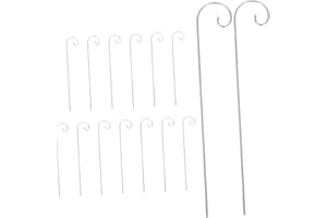 HOUDERCO 15pcs Metal Shepherd Hooks for Garden with Ground Stakes Versatile Outdoor Hanging Plant Hangers for