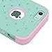 Majesticase Case Compatible with iPhone 5/5S Case - 3 Layers Diamante Bling Crystals Full Body Hybrid Armor Protection Cover + Free Stylus in Green/Pink