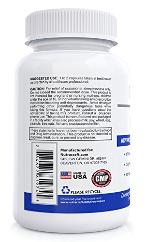 Natural Sleep Aid Pills for Adults - Best Non-Addictive Sleeping Supplement To Help You Sleep Faster and Longer - Deep Sleep Formula with 5-HTP, Melatonin, L-Theanine & GABA - 60 Vegetable Capsules