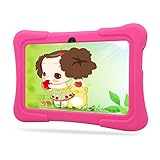 Dragon Touch Kids Tablet 7'' Quad Core, WiFi, Games, 8GB, HD Edition, Bundle w/ Pink Silicone Case