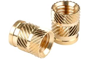 BIFROST in-saiL M5x8.1mm,OD7.1mm 50pcs/Pack Threaded Heat Set Inserts for Plastic Embed Parts Brass C3604,Gold