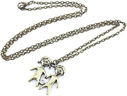 2 x Necklace Pendent Fashion Jewelry Long Chain Collier Sweater Charms CWX07 Gemini Zodiac
