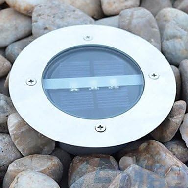 UR Outdoor Lights Solar Power Round Recessed Deck Dock Pathway Garden LED Light
