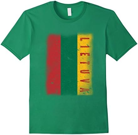 Men's LITHUANIAN FLAG T-shirt Vintage Lietuva Lithuania Patriotic  2XL Kelly Green