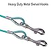 【90 Day Guarantee】 Dog Tie Out Cable for Dogs Pets - Heavy Duty Dog Tether Run Cable Leads for Yard Camping Outdoor for Small Medium Large All Dogs, Turquoise Blue 10ft
