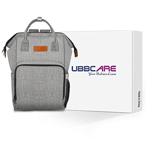 UBBCARE Diaper Bag Backpack Large Multi-Function Travel Back Pack Grey Baby Nappy Changing Bag for Mom and Dad with Changing Pad - Thumbnail 7