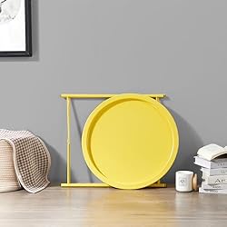 VECELO Metal Round End/Side Table with Removable
