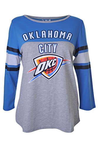 NBA Oklahoma City Thunder Women's Raglan Top Long Sleeve Shirt, X-Large, Pale Blue