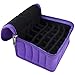 Jmkcoz 30 Bottles Essential Oil Carrying Case Shockproof Essential Oils Organizer Travel Bag Suitable for 5ml,10ml,15ml Bottles Purple with Portable Handle and Double Zipper