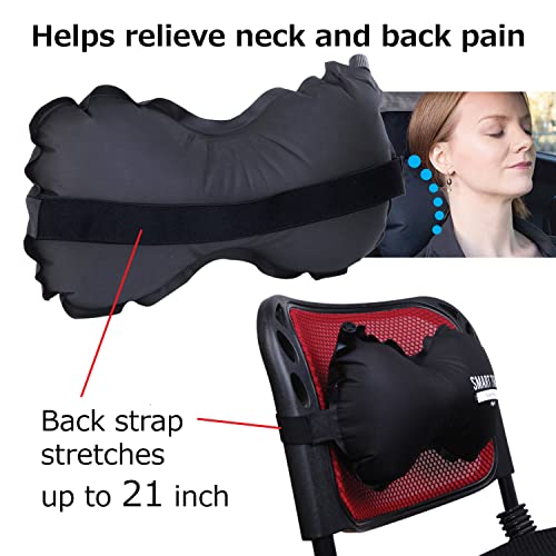SmartTravel Inflatable Lumbar Travel Pillow for Airplane Back Support