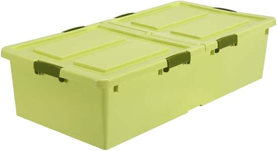 QXTT Caja De Almacenamiento Multiusos Bajo Cama con Tapa Y Ruedas Cajas