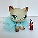 Gigi lps Short Hair Cat #391 Gray Short Hair Cat Blue Eyes Kitty Magnet Foot and Clear Peg Figures Kids Gift