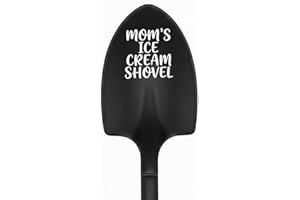 Funny Mom Gift - Mom's Ice Cream Shovel Spoon - Black Stainless Steel Ice Cream Scoop- Unique Stocking Stuffer, Birthday, Mot