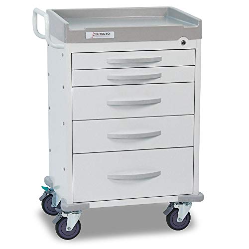 A Product of Detecto Rescue Series General Purpose Medical Cart with Five White