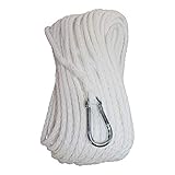 SGT KNOTS Polypropylene Braided Anchor Rope Hollow Braid Boat Anchor Line with Spring Snap Hook - Lines for Marine Use, Fishing, Small Boats